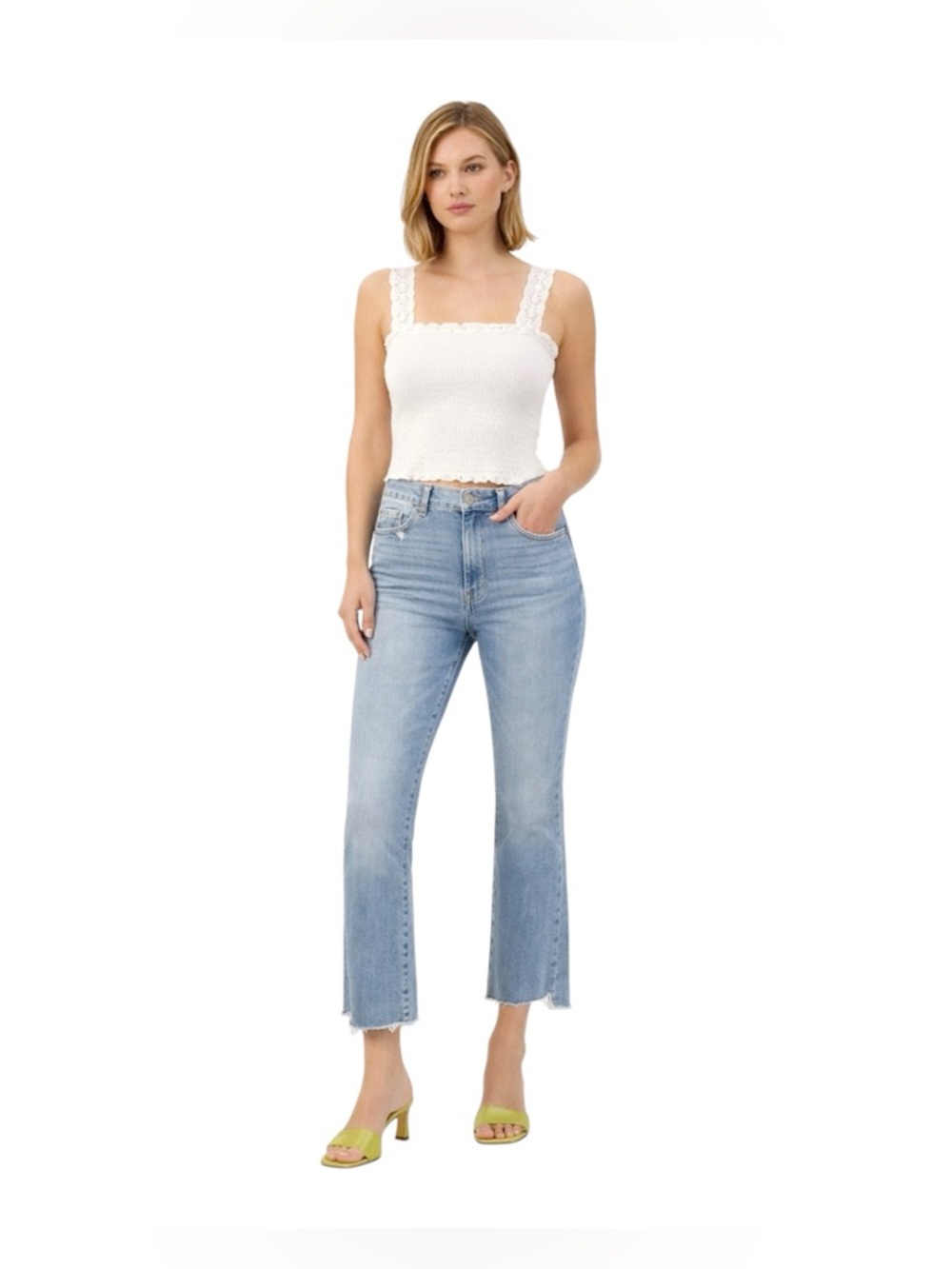 DL1961 Bridget Boot Crop Jeans High Rise Instasculpt 28 Medium Wash